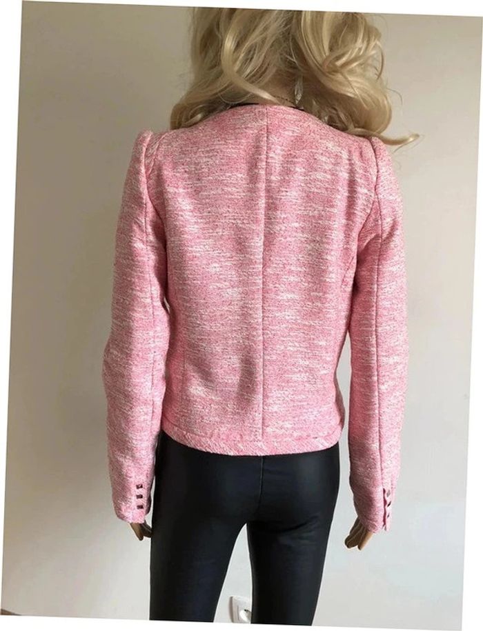 Veste de tailleur rose et blanche neuve Morgan taille 38 (valeur 79€) - photo numéro 7