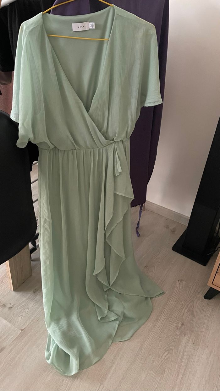 Robe de demoiselles d’honneur vert d’eau VILA - photo numéro 3