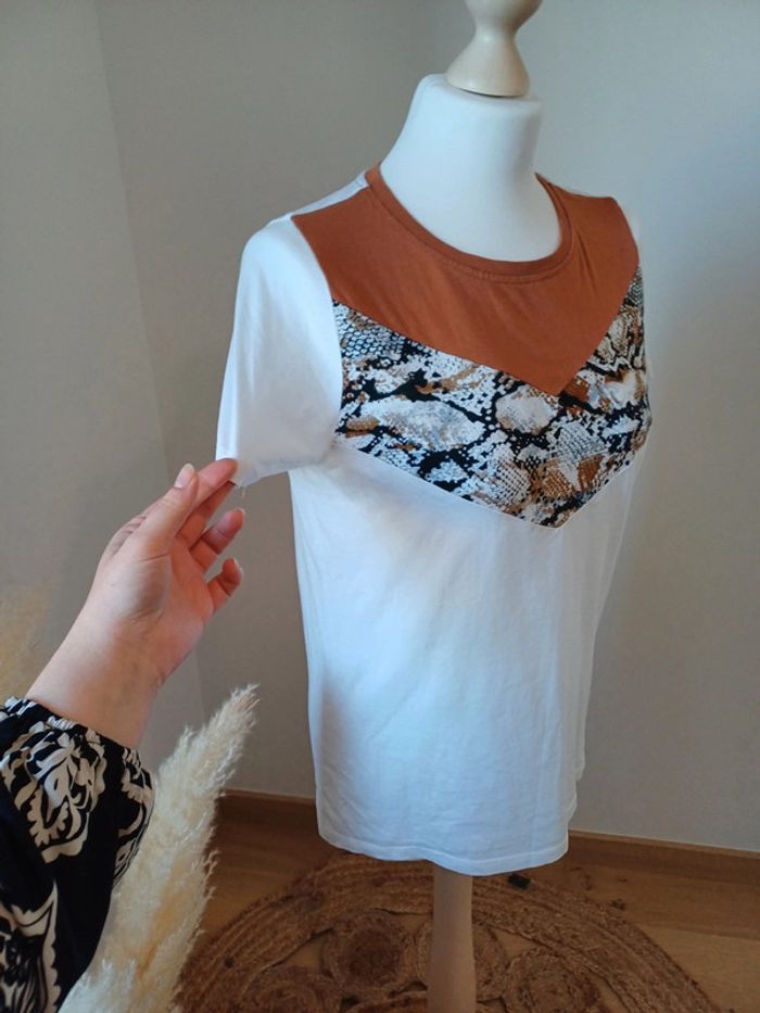 T-Shirt blanc à motifs WE taille S 36 - photo numéro 4