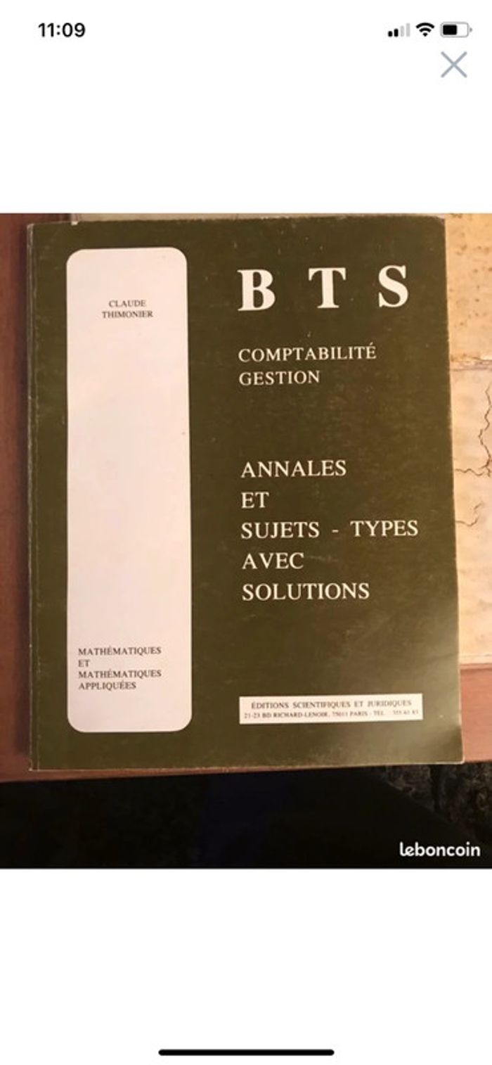 Annales Bts comptabilité gestion