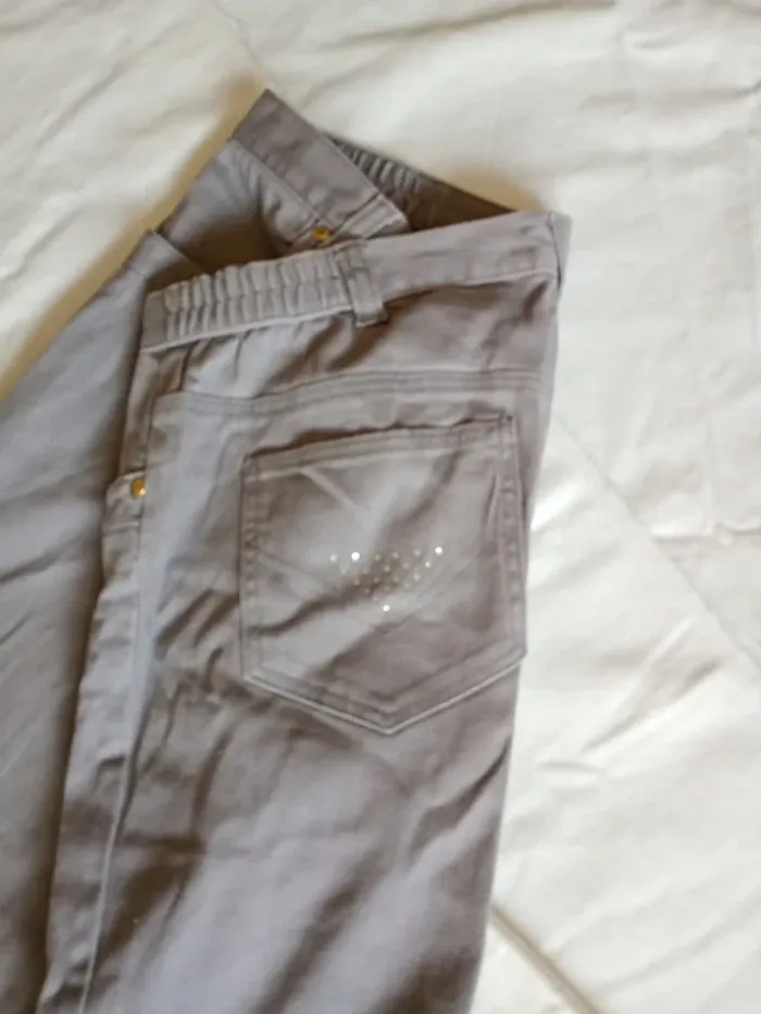 Pantalon toile gris taille 46 - photo numéro 2
