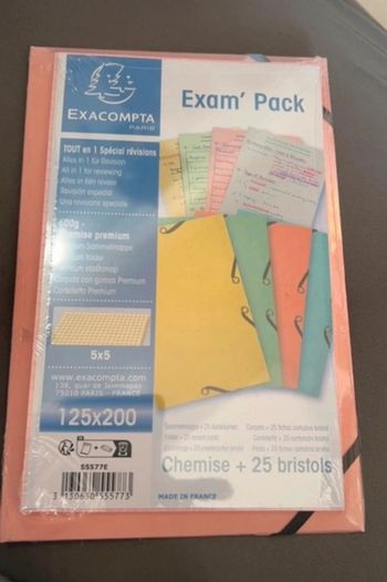 fiches Bristol 25 + 1 pochette de rangement - Exacompta