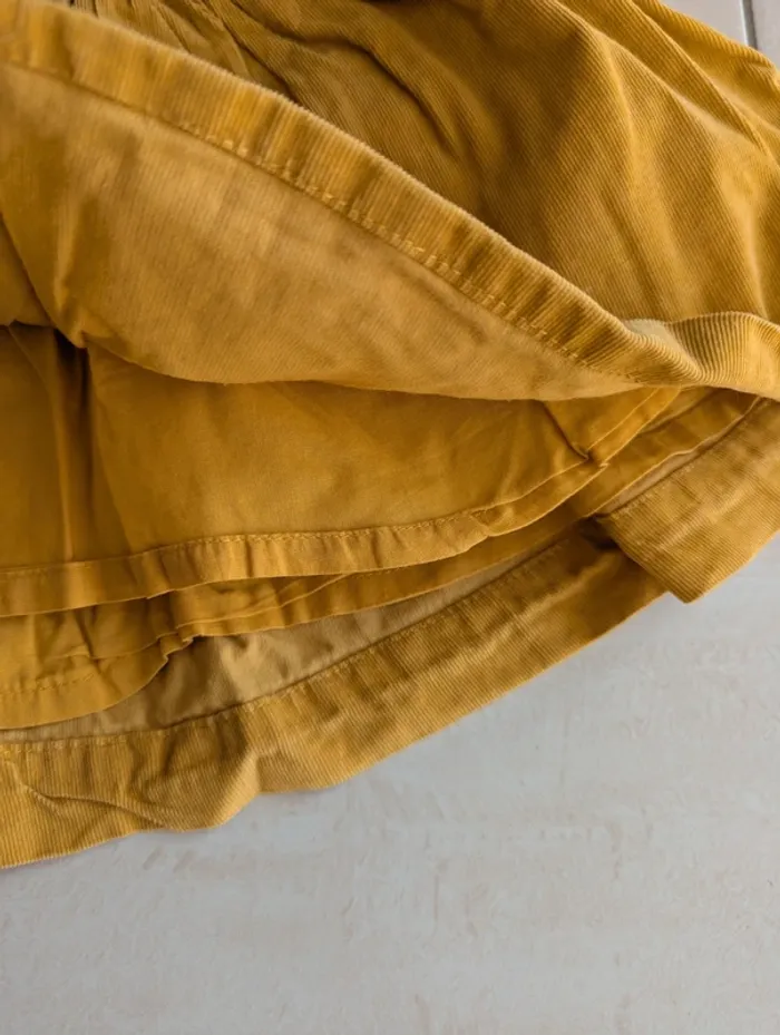 Jupe velours jaune moutarde obaïbi 3 ans - photo numéro 3