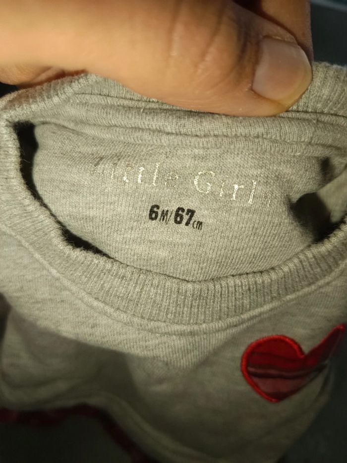 Robe sweat coeur 6 mois - photo numéro 4