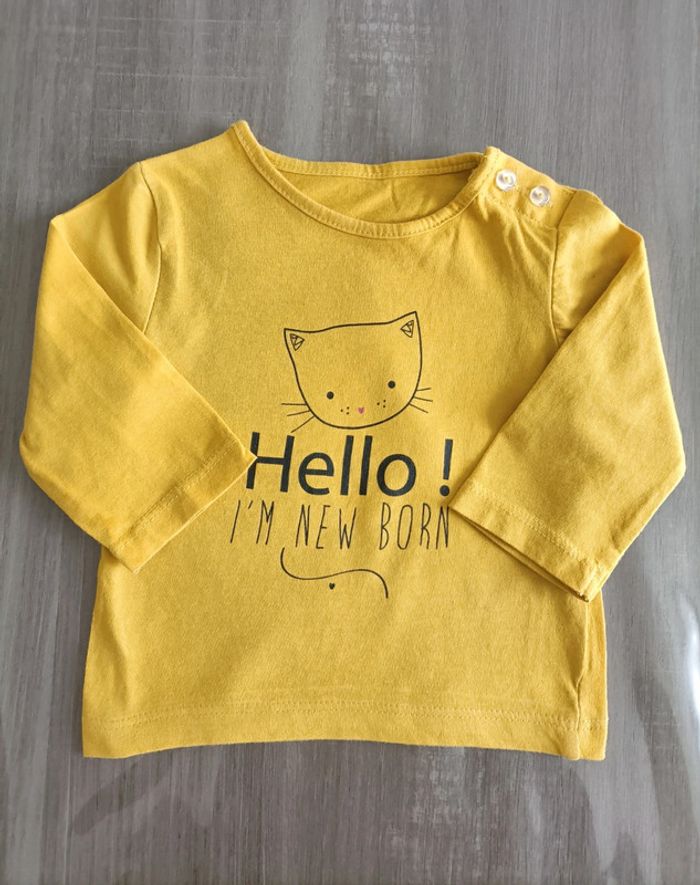 Ensemble T Shirt manches longues/ jean doublé 3 mois - photo numéro 2