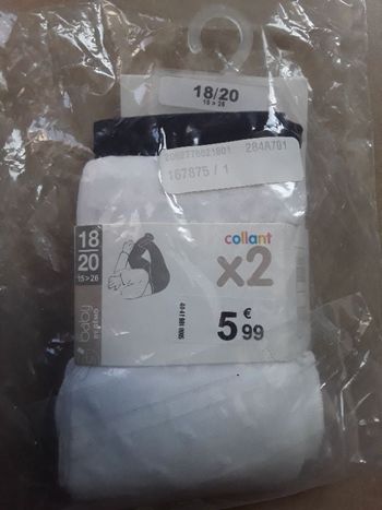 Lot 2 paires collants fille 18/20 GEMO NEUFS