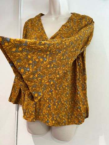 Chemise ichi taille xs moutarde bleu turquoise