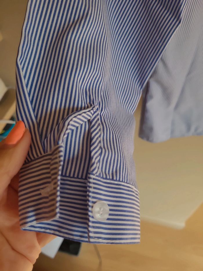 Chemise rayée bleu 10 ans - photo numéro 5