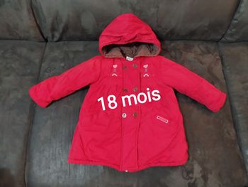 Manteau mi-long Rouge 18 mois