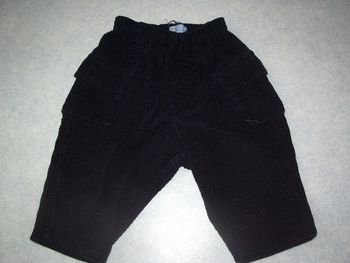 Pantalon noir, en velours, taille élastique avec poches