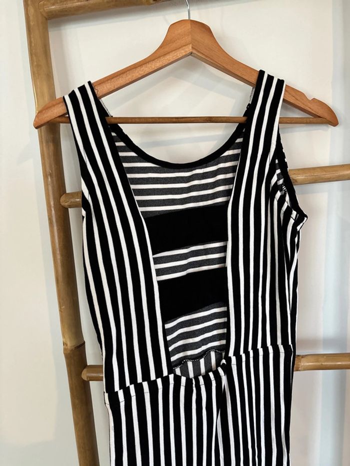 Robe longue à rayures - noir et blanc - photo numéro 4