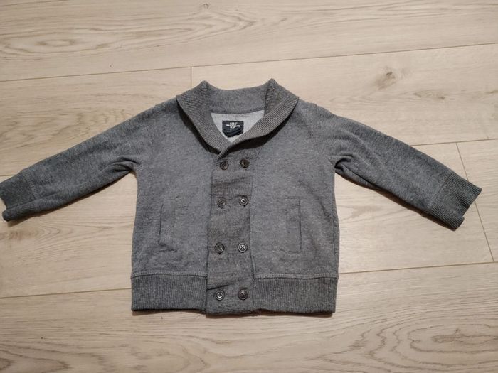 Gilet molleton veston gris anthracite chiné garçon 2 ans H&M