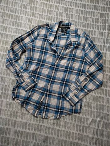 Chemise légère a carreaux bleu blanc Abercrombie et Fitch taille s 36
