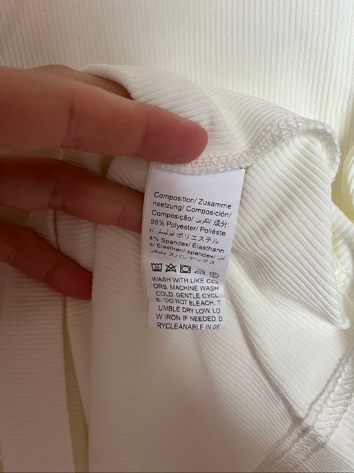 Tee shirt blanc dentelle épaulettes - photo numéro 3
