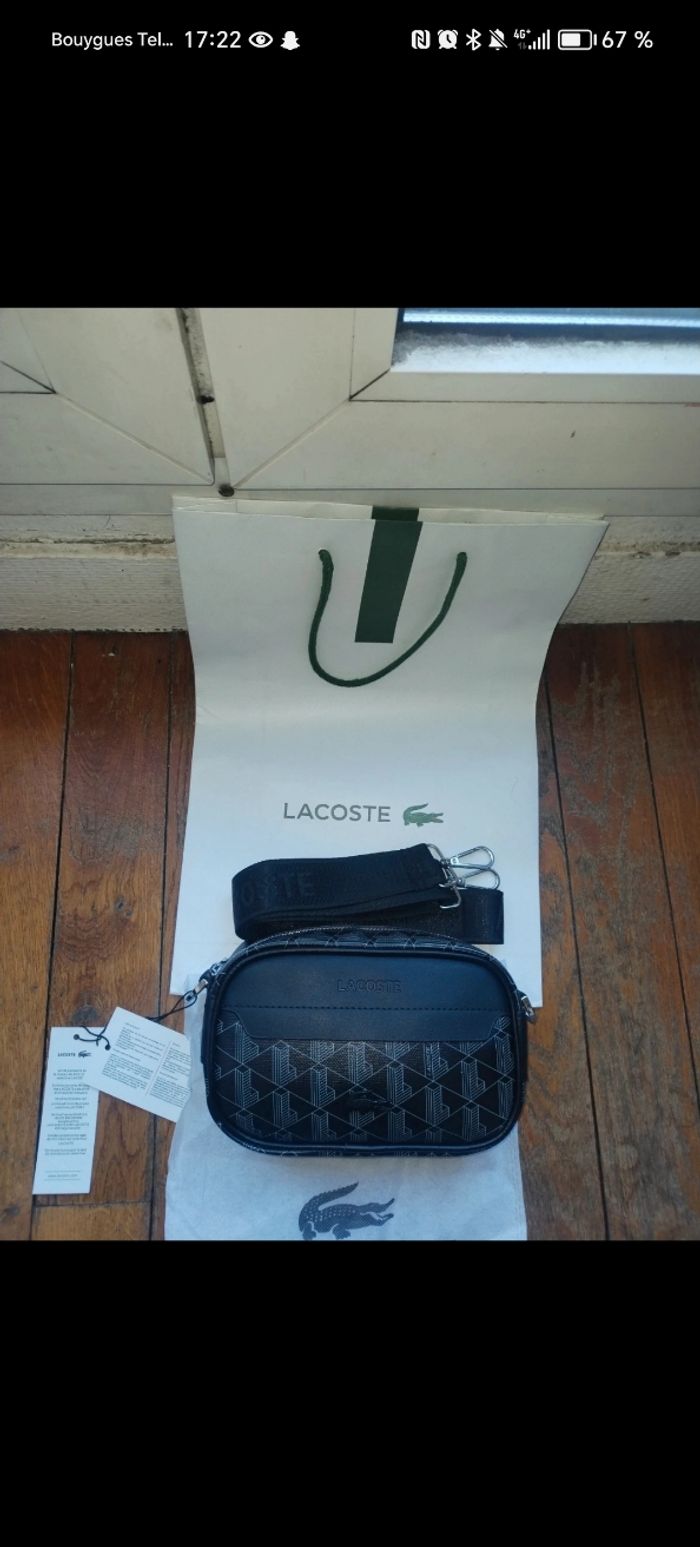Sacoche lacoste noire neuve - photo numéro 3