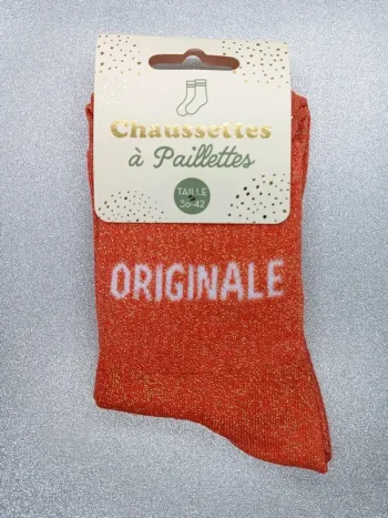 Chaussette à paillettes message