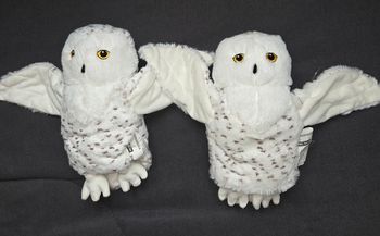 Lot de 2 doudous marionnettes Hibou/ Chouette blanc - Ikea