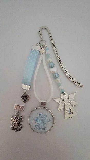 Cadeau sœur, bijoux de sœur ou marque page " sister angel"