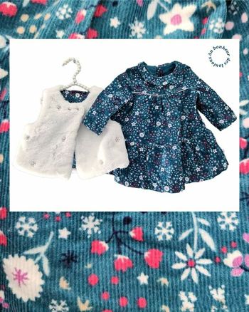 6 mois ensemble sergent major robe et gilet sans manche hivers