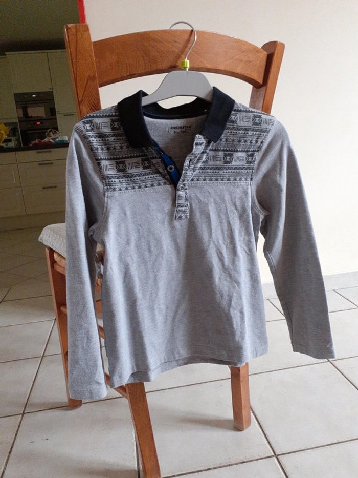 Polo orchestra 8 ans gris col noir