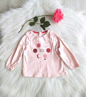 Tee-shirt manches longues bébé fille Obaibi 18 mois = 80 cm inscription Hello Moon
