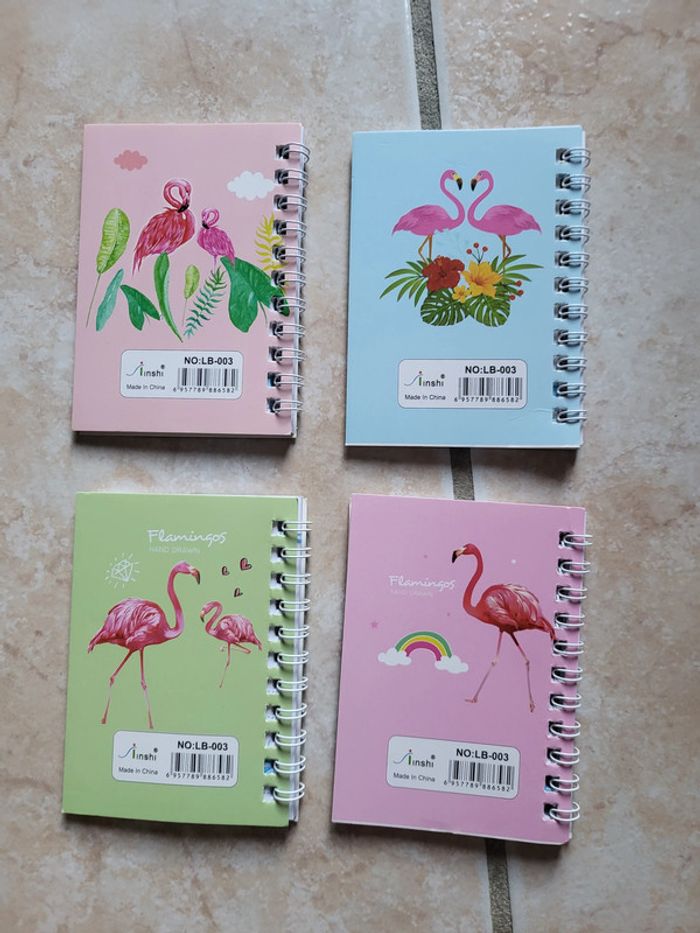 Lot 4 carnets flamant-rose - photo numéro 2
