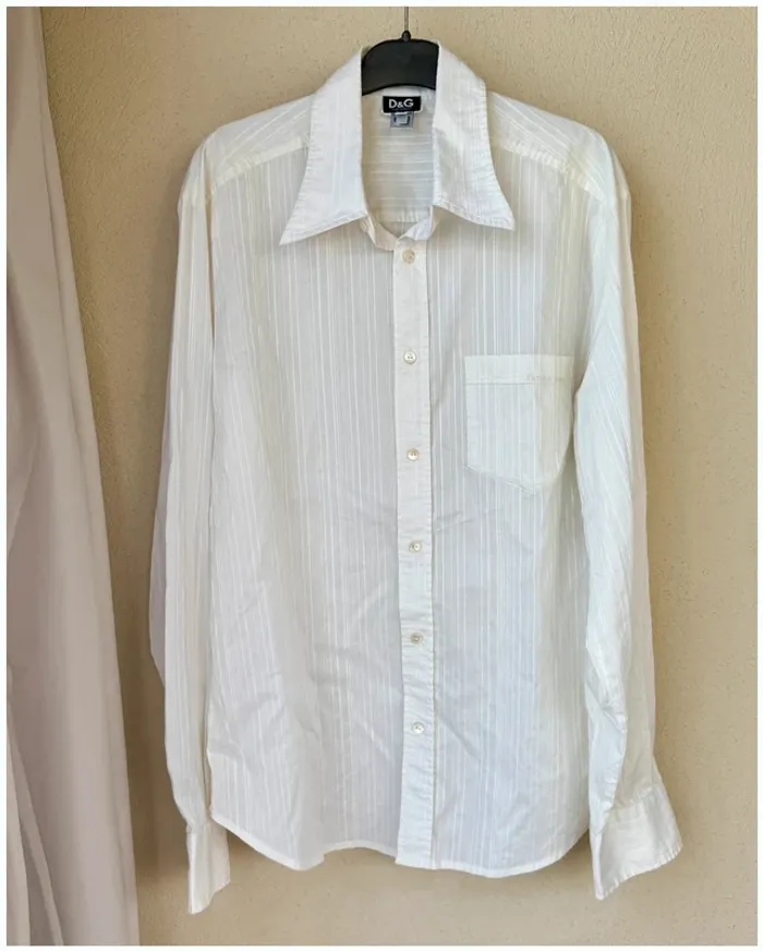 Chemise Dolce & Gabbana blanche à rayures L très bon état