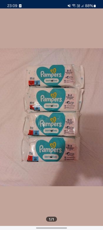 Lot lingettes pampers