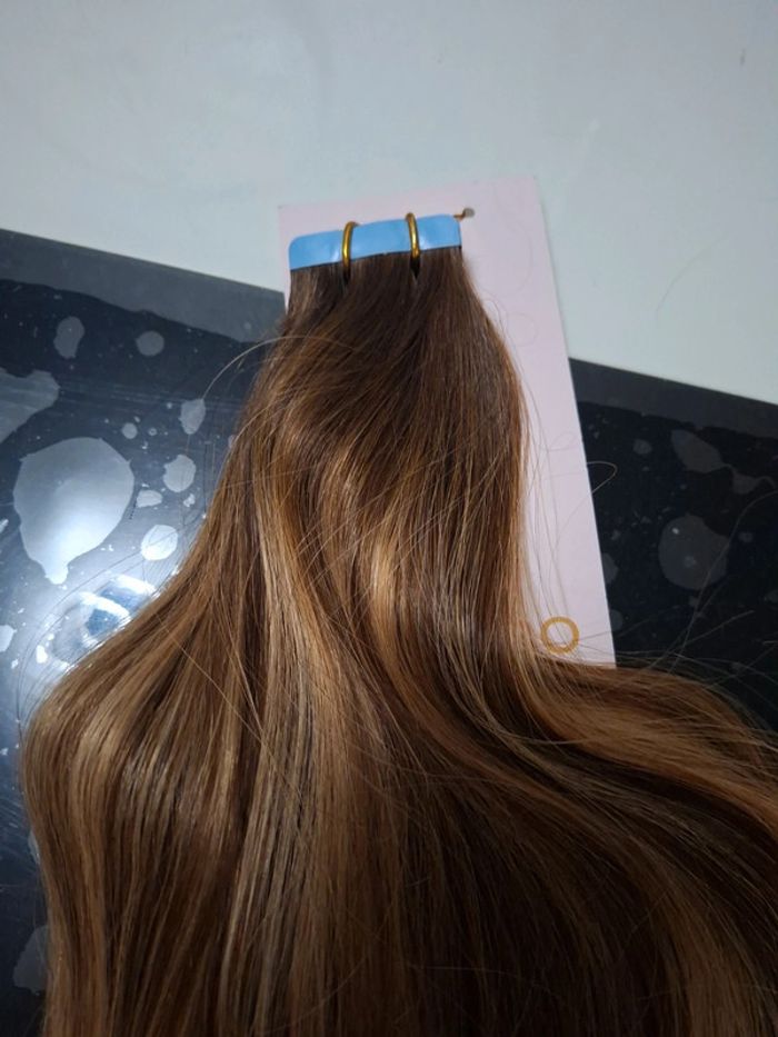 Extension Adhésif 40cm brun moyen et Blond foncé - photo numéro 4