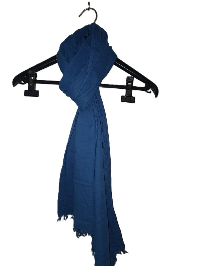 Foulard Écharpe Coton Bleu Canard - Doux & Léger - photo numéro 3