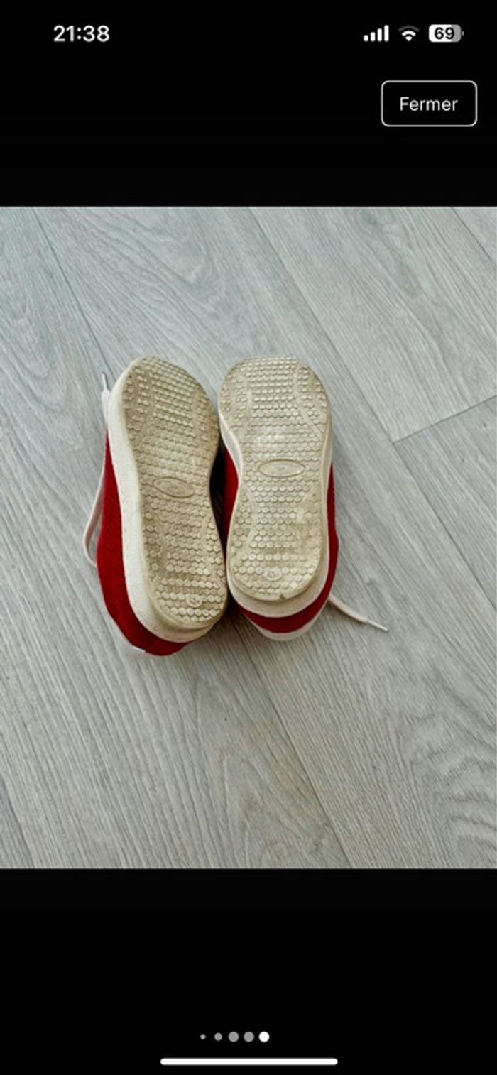 Basket femme rouge - Ruvel - pointure 38 - en très bon état - cuir - photo numéro 5