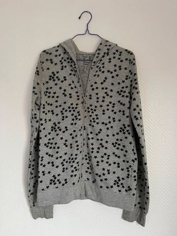 Gilet gris capuche motifs étoiles taille S
