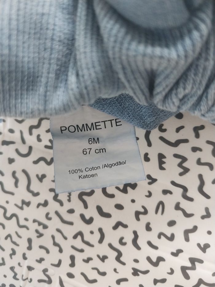 Pantalon bébé garçon 6 mois 67 cm Pommette bleu coton jogging confortable - photo numéro 5