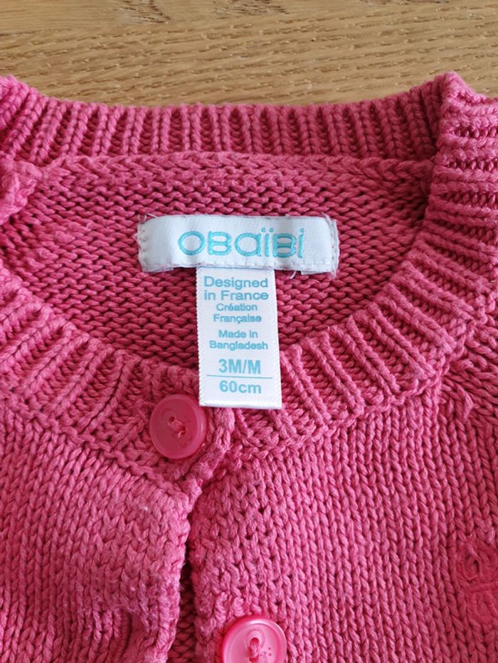 Gilet rose manches courtes 3 mois