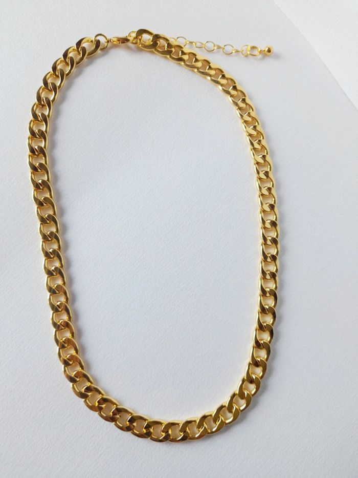 Superbe chaîne maille cubaine 8mm dorée - photo numéro 3