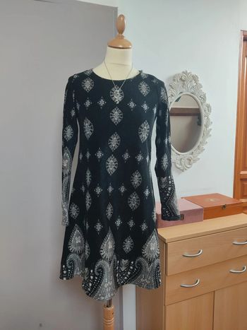 Longue robe manches longues velours Naf Naf 36