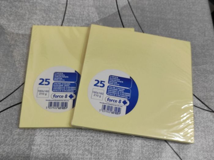 50 cartes carré 16cmx16cm jaune - photo numéro 2