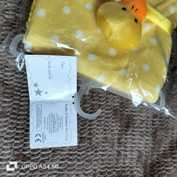 Doudou canard avec plaid assorti - photo numéro 3