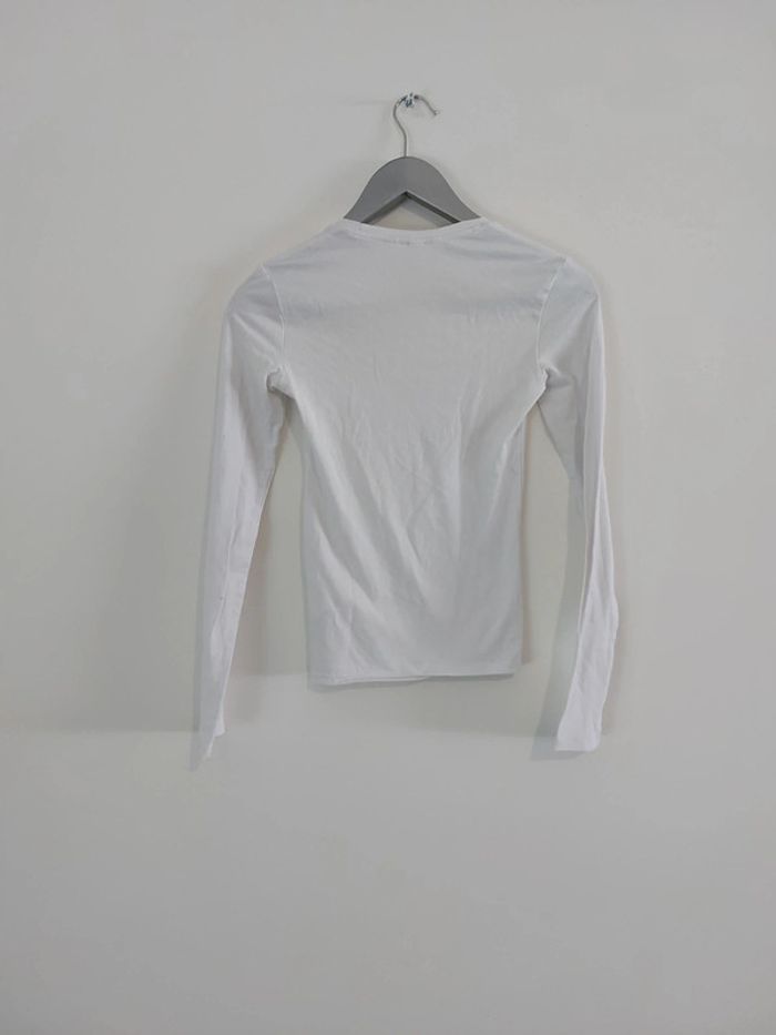 Tee shirt blanc col échancré - photo numéro 3