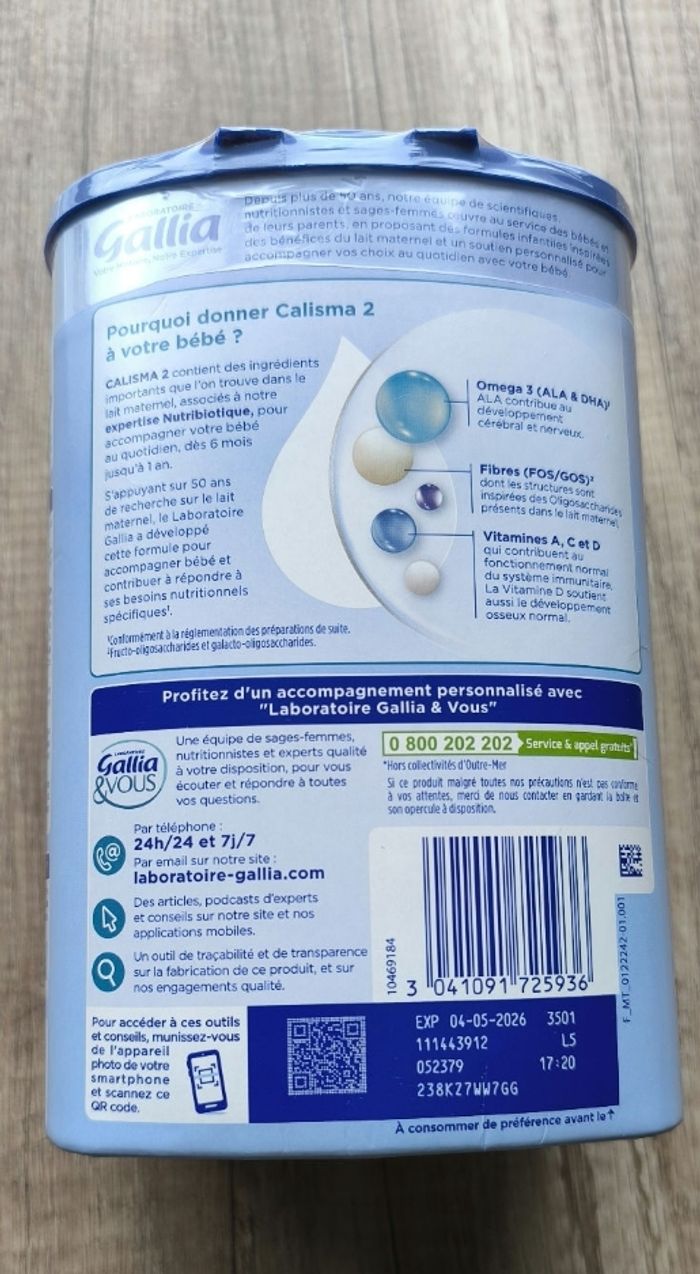 Boite de lait en poudre Gallia calisma 2 ème Age neuve - photo numéro 3