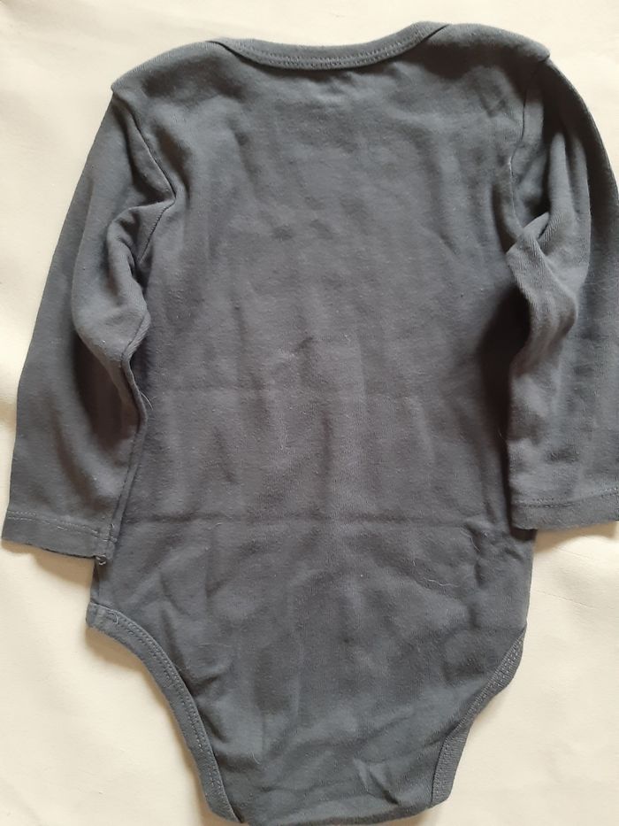 lot de 2 bodies manches longues gris et blanc - 12 mois - photo numéro 6