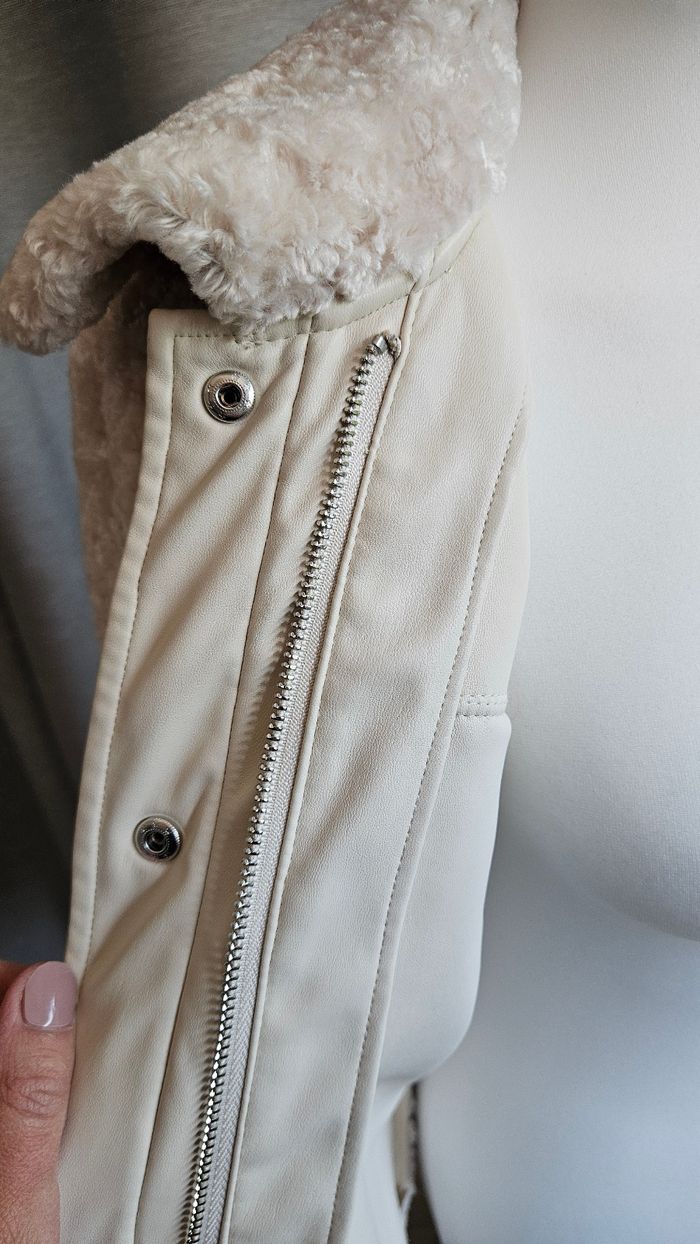 Veste bouclettes beige, taille 36, Morgan - photo numéro 4