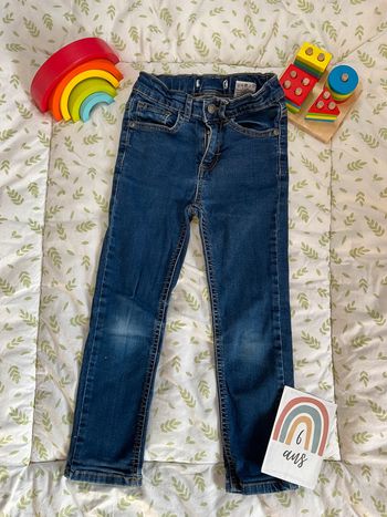 jean slim bleu 6 ans taille réglable