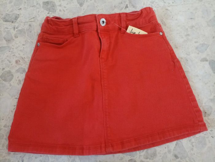Jupe jeans okaidi rouge 8 ans