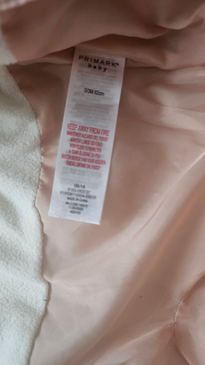 Combinaison pilote bébé Primark rose clair à capuche – 0/3 mois - photo numéro 6