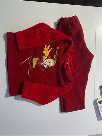 Ensemble pyjama rouge pilou pilou taille 3 ans