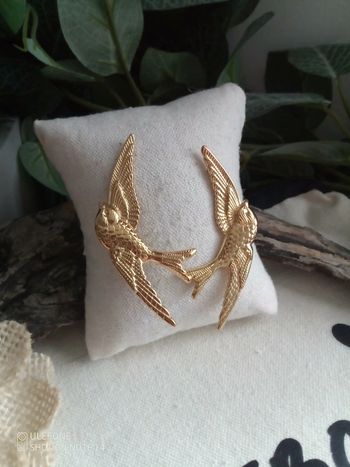 Boucles d'oreilles hirondelles dorées