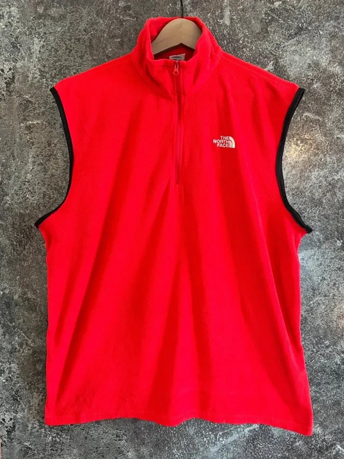 Polaire rouge sans manches homme The North Face taille XL chaleco gilet pile ärmellose Fleece Herren