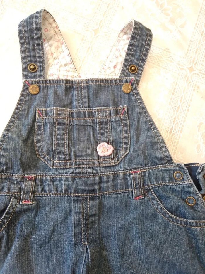 Robe salopette en jean bleu foncé 12 mois - photo numéro 4