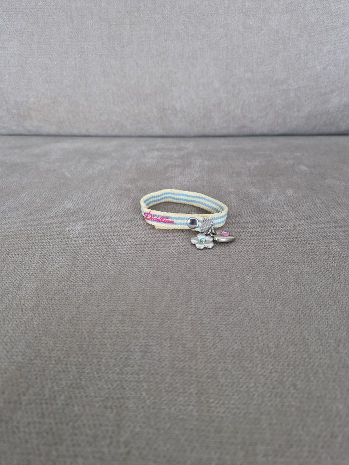 Bracelet Diddlina couleur jaune à rayures bleu